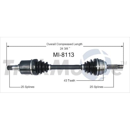 Surtrack Axle Cv Axle Shaft, Mi-8113 MI-8113